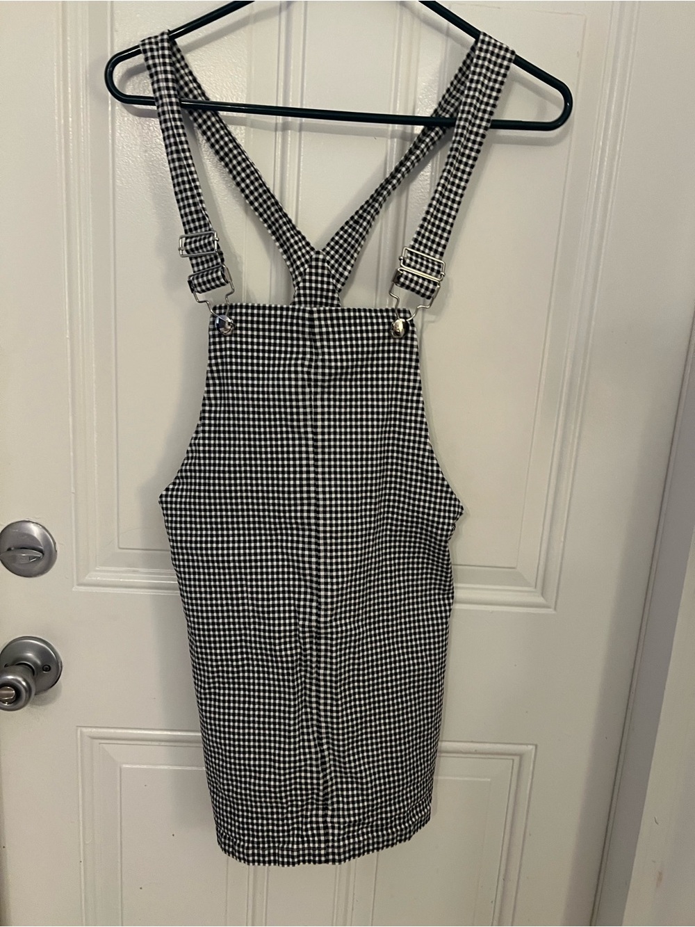 Forever 21 Black and White Gingham Overall Mini Dress